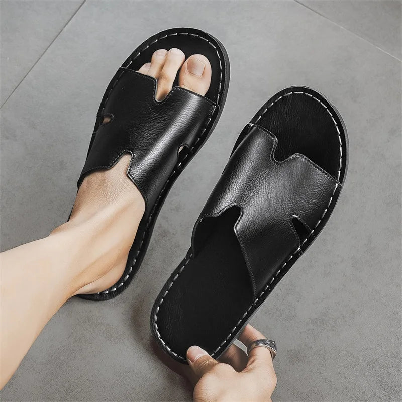Sandália Masculina em Couro Cognac