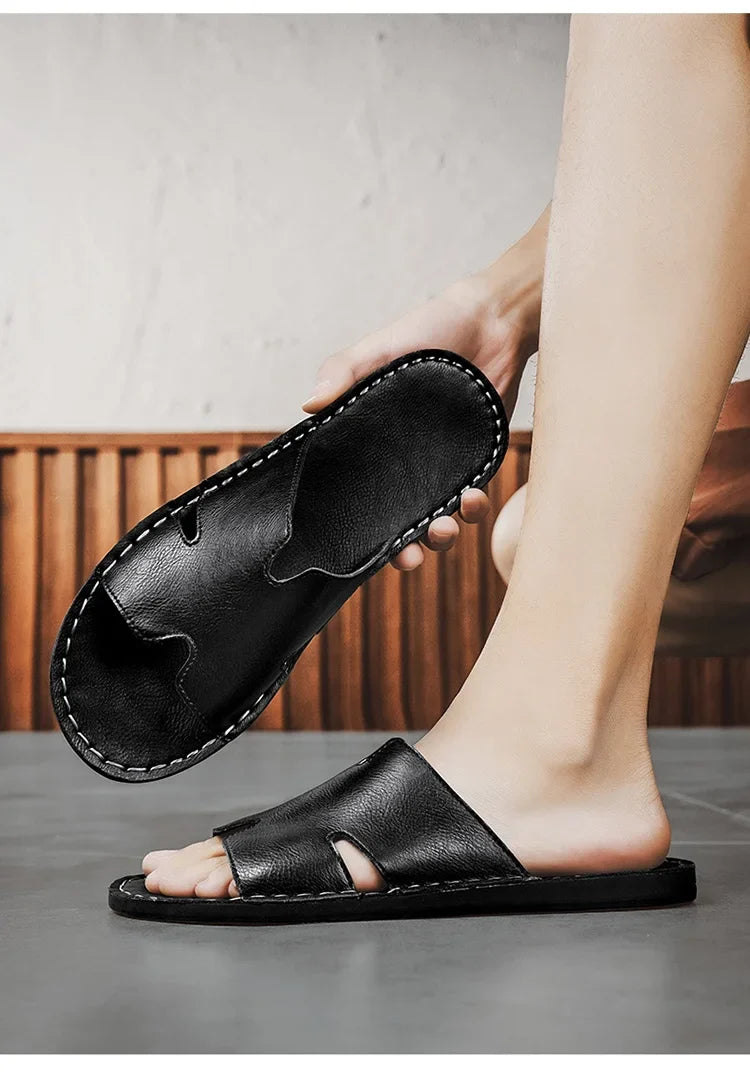 Sandália Masculina em Couro Cognac