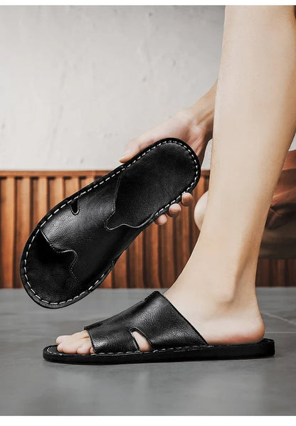 Sandália Masculina em Couro Cognac