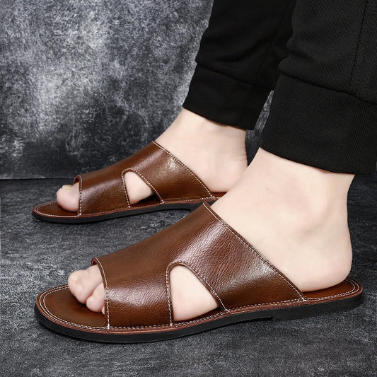 Sandália Masculina em Couro Bourbon