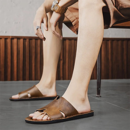 Sandália Masculina em Couro Cognac