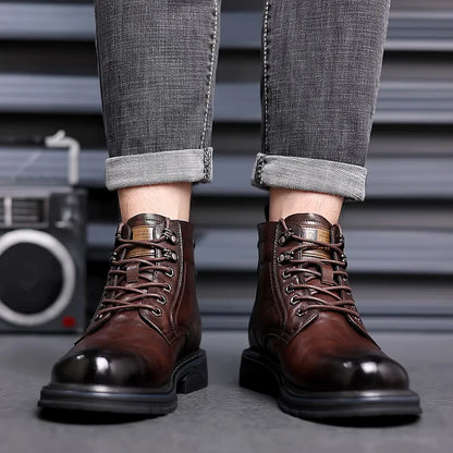 Bota Masculina Premium em Couro Tecnológico Aurelius