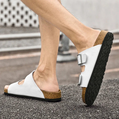 Sandália Masculina em Couro Amaretto