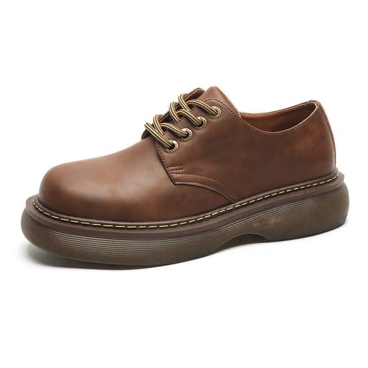 Sapato Derby Masculino Casual em Couro Bass – Estilo Vintage