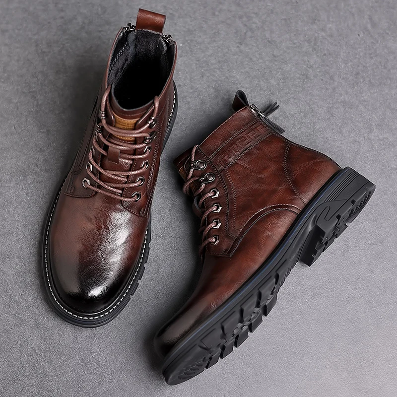 Bota Masculina Premium em Couro Tecnológico Aurelius